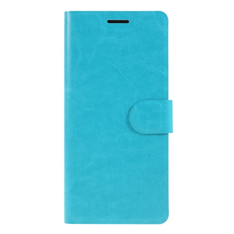 Crazy Horse Leather Stand Case with Card Slot for Motorola Moto G7 Play (EU Version) - Blue-1