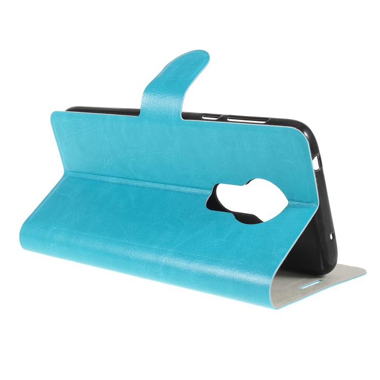Crazy Horse Leather Stand Case with Card Slot for Motorola Moto G7 Play (EU Version) - Blue-3