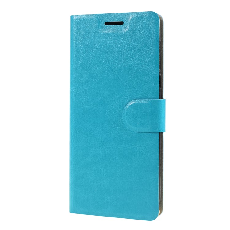 Crazy Horse Leather Stand Case with Card Slot for Motorola Moto G7 Play (EU Version) - Blue-4