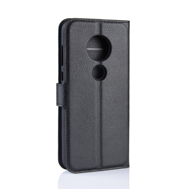 Litchi Skin Wallet Leather Stand Case for Motorola Moto G7 / G7 Plus - Black-7