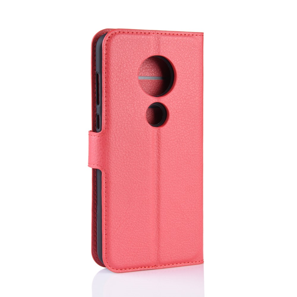 Litchi Skin Wallet Leather Stand Case for Motorola Moto G7 / G7 Plus - Red-6