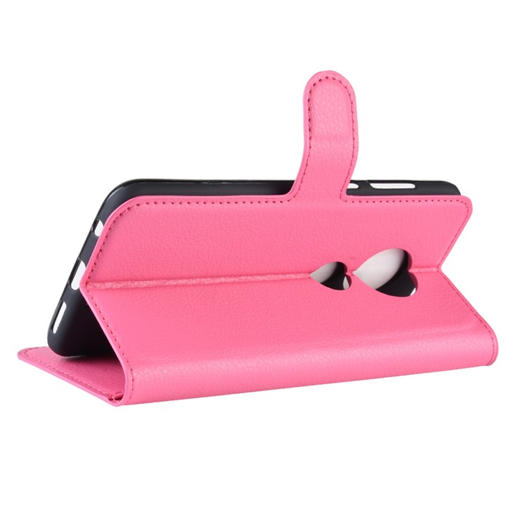 Litchi Skin Wallet Leather Stand Case for Motorola Moto G7 / G7 Plus - Rose-5
