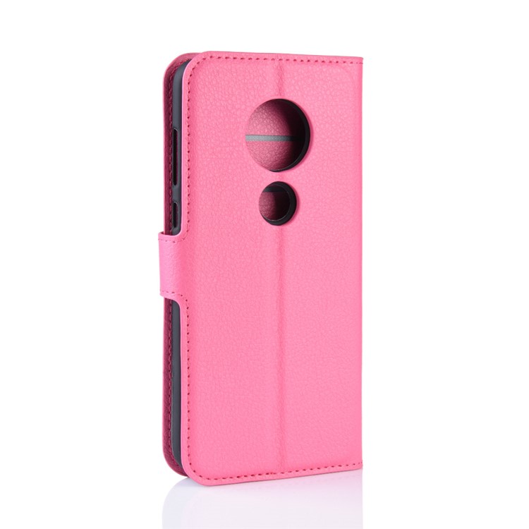Litchi Skin Wallet Leather Stand Case for Motorola Moto G7 / G7 Plus - Rose-6