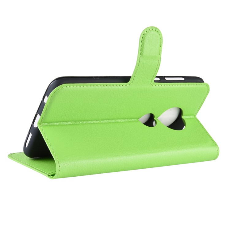 Litchi Skin Wallet Leather Stand Case for Motorola Moto G7 / G7 Plus - Green-5