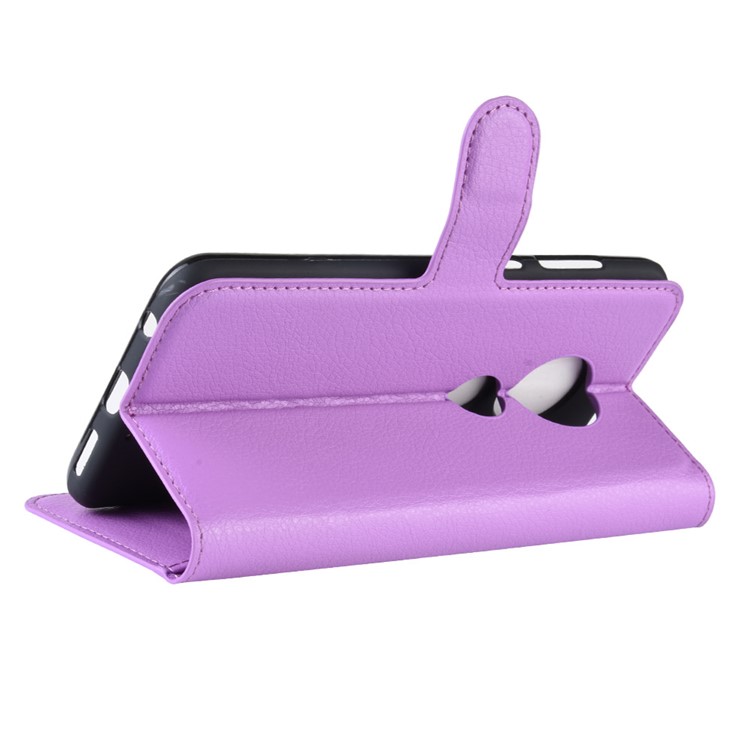 Litchi Skin Wallet Leather Stand Case for Motorola Moto G7 / G7 Plus - Purple-5