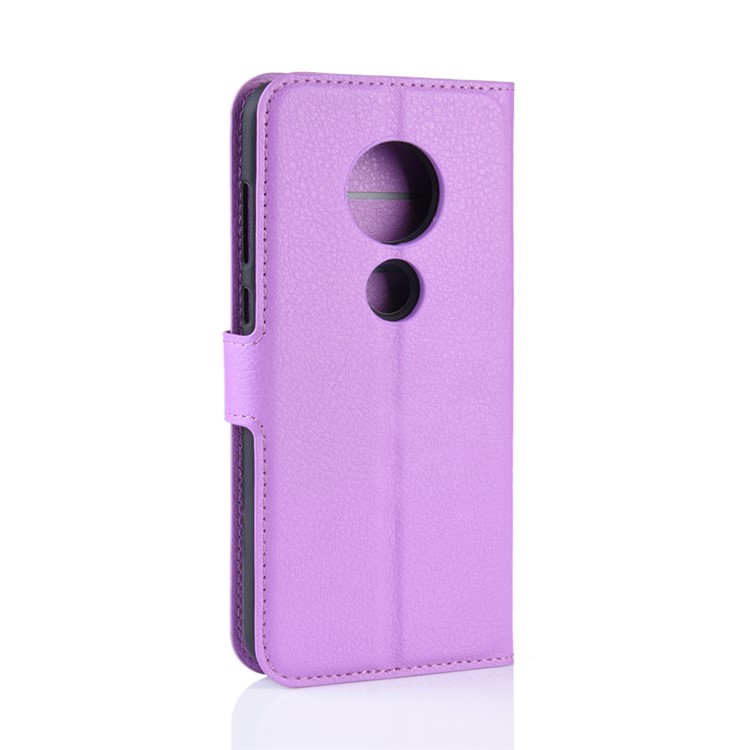 Litchi Skin Wallet Leather Stand Case for Motorola Moto G7 / G7 Plus - Purple-6
