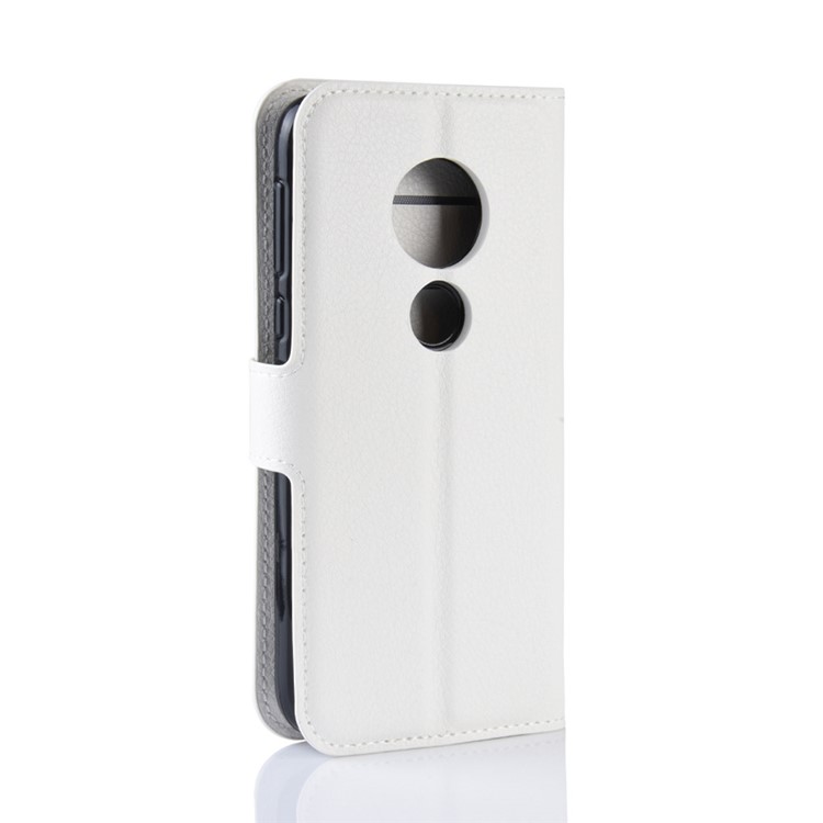 Portefeuille En Cuir PU Avec Coque En Cuir PU Pour Moto Motorola G7 Play (version Us) - Blanc-6
