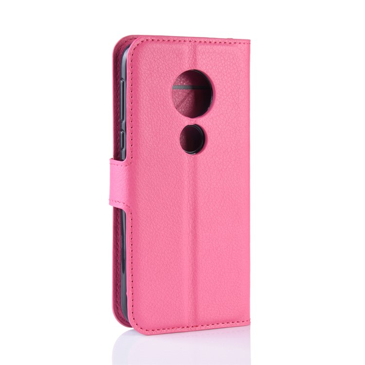 Litchi Skin PU Leather Wallet Stand Mobile Shell for Motorola Moto G7 Play (US Version) - Rose-6