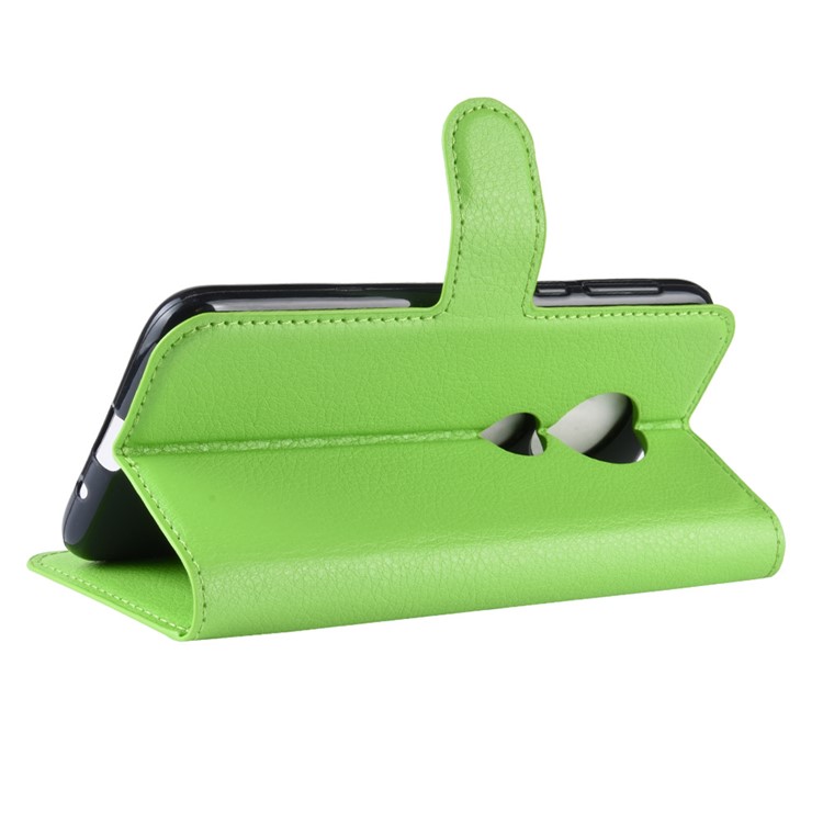 Litchi Skin PU Leather Wallet Stand Mobile Shell for Motorola Moto G7 Play (US Version) - Green-5