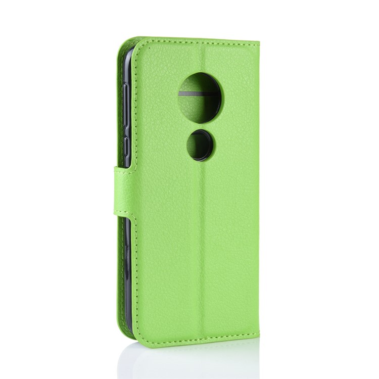 Litchi Skin PU Leather Wallet Stand Mobile Shell for Motorola Moto G7 Play (US Version) - Green-6