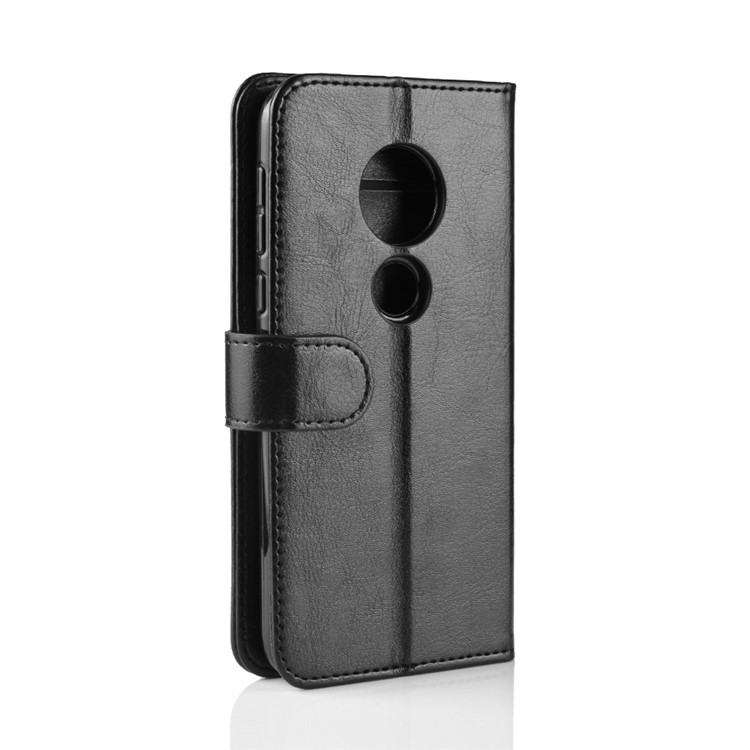Crazy Horse PU Leather Mobile Phone Cover with Wallet Stand for Motorola Moto G7 Play (US Version) - Black-8