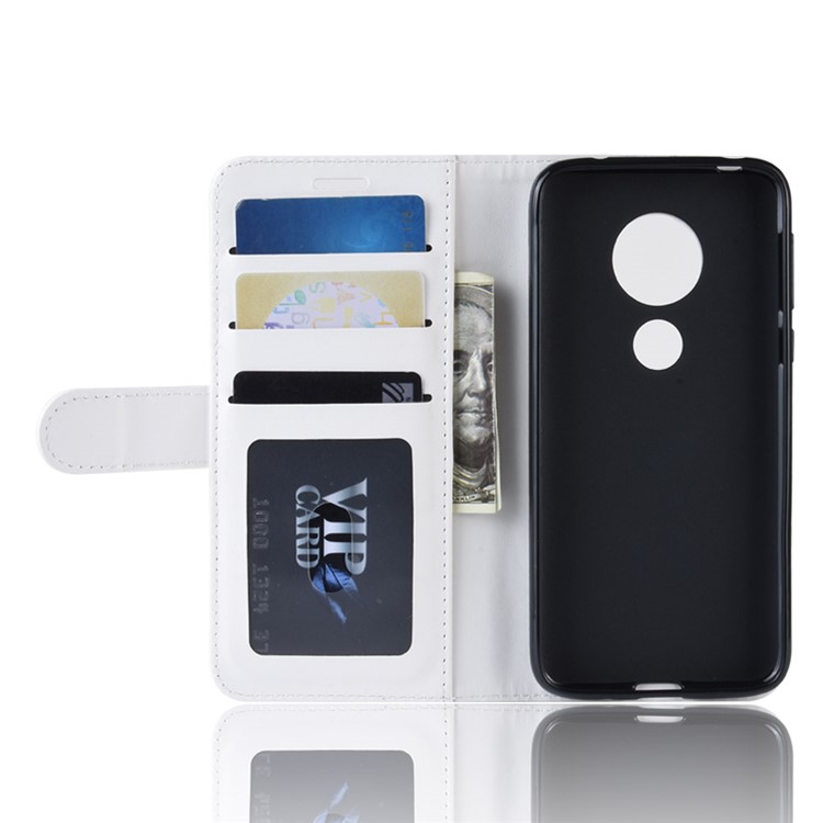 Crazy Horse PU Leather Mobile Phone Cover with Wallet Stand for Motorola Moto G7 Play (US Version) - White-5