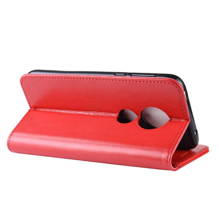 Crazy Horse PU Leather Mobile Phone Cover with Wallet Stand for Motorola Moto G7 Play (US Version) - Red-7