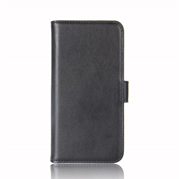 Genuine Split Leather Wallet Stand Cover for Motorola Moto G7/G7 Plus - Black-3