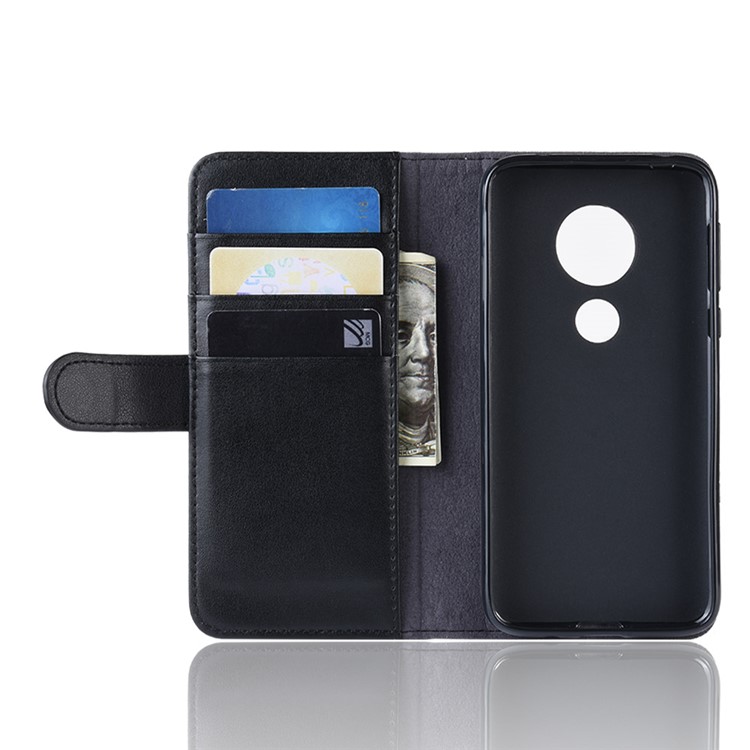 Split Leather Wallet Case with Stand for Motorola Moto G7 Play (US Version) - Black-5