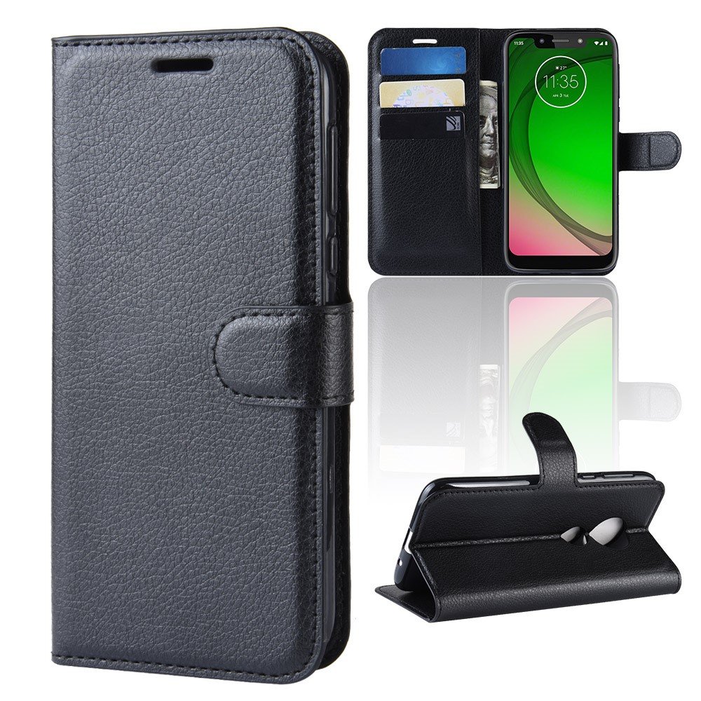 Litchi Skin PU Leather Protection Mobile Phone Cover for Motorola Moto G7 Play (EU Version) - Black-2
