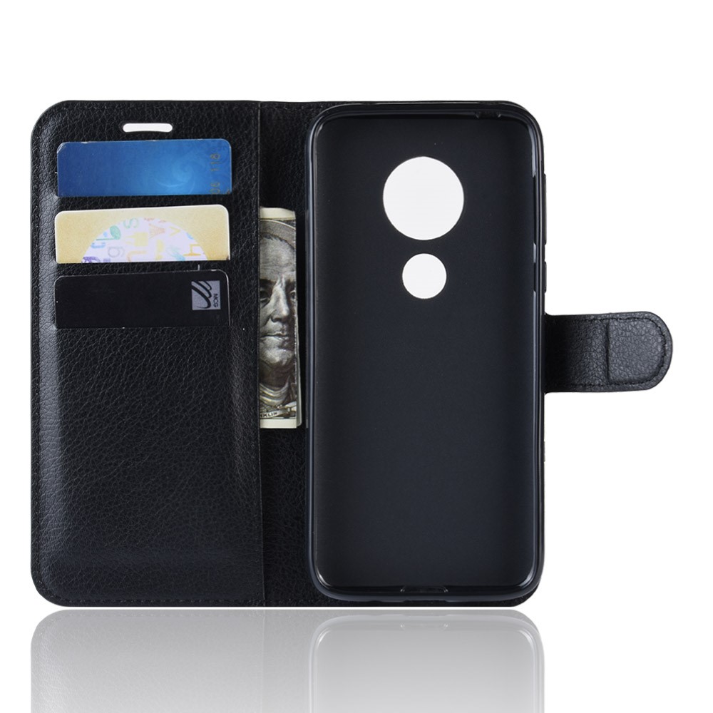 Litchi Skin PU Leather Protection Mobile Phone Cover for Motorola Moto G7 Play (EU Version) - Black-4