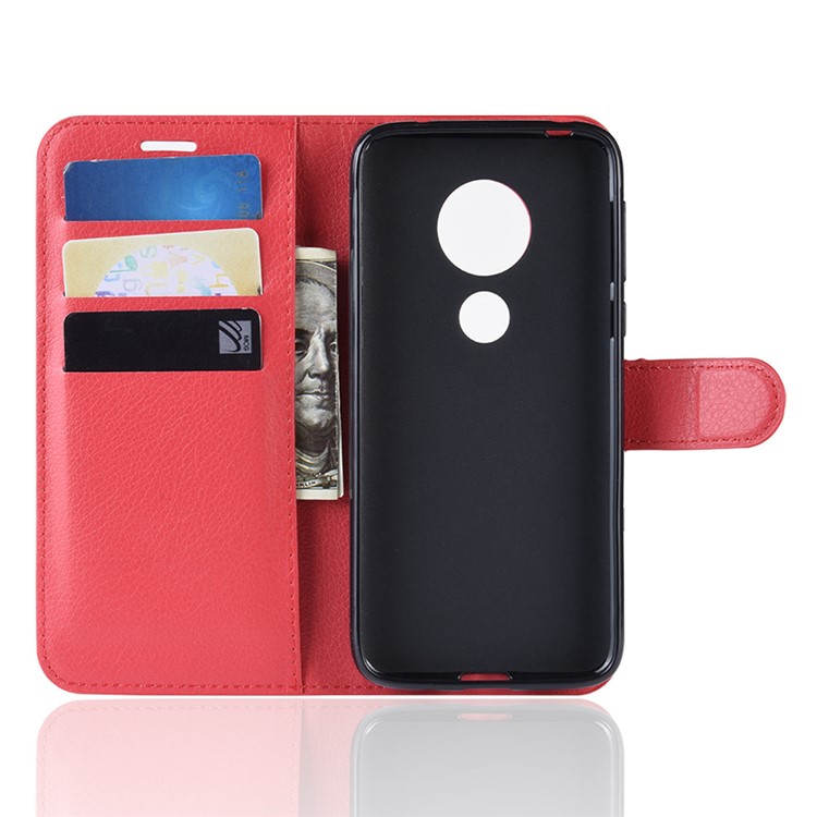 Litchi Skin PU Leather Protection Mobile Phone Cover for Motorola Moto G7 Play (EU Version) - Red-3