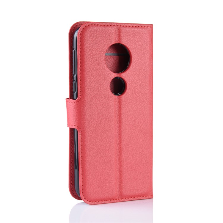 Litchi Skin PU Leather Protection Mobile Phone Cover for Motorola Moto G7 Play (EU Version) - Red-6