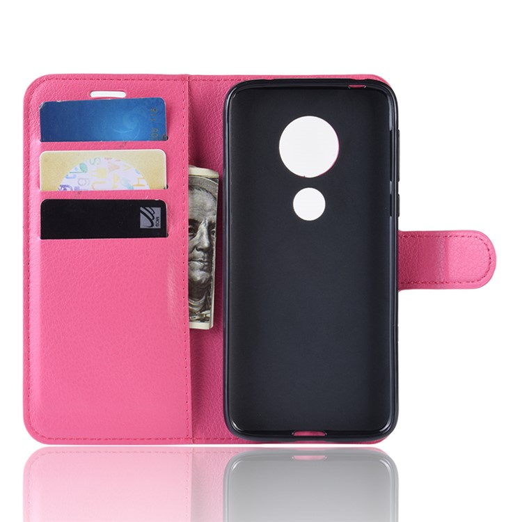 Litchi Skin PU Leather Protection Mobile Phone Cover for Motorola Moto G7 Play (EU Version) - Rose-3