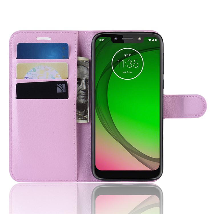 Litchi Skin PU Leather Protection Mobile Phone Cover for Motorola Moto G7 Play (EU Version) - Pink-4