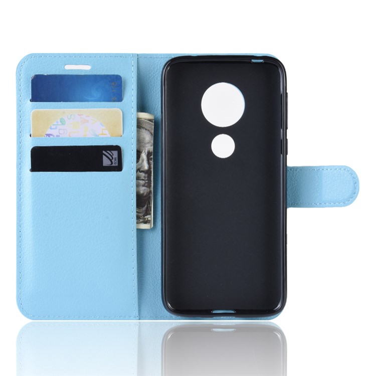 Litchi Skin PU Leather Protection Mobile Phone Cover for Motorola Moto G7 Play (EU Version) - Blue-3