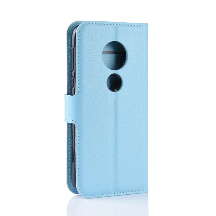 Litchi Skin PU Leather Protection Mobile Phone Cover for Motorola Moto G7 Play (EU Version) - Blue-6