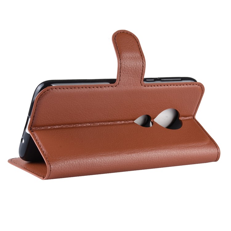 Litchi Skin PU Leather Protection Mobile Phone Cover for Motorola Moto G7 Play (EU Version) - Brown-5