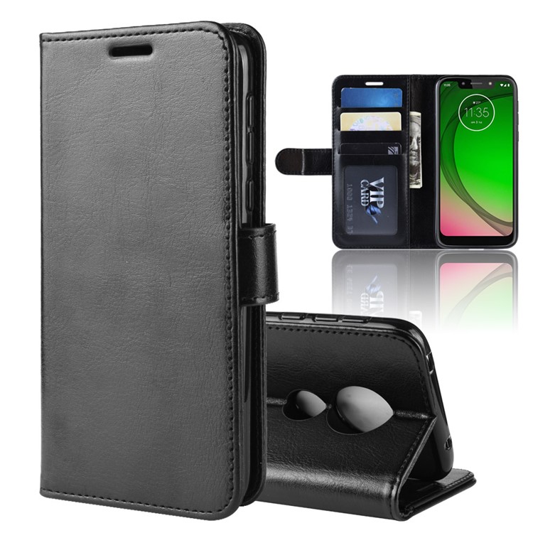 Crazy Horse PU Leather Wallet Cover for Motorola Moto G7 Play (EU Version) - Black-2