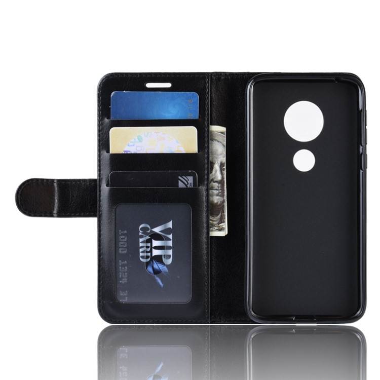Crazy Horse PU Leather Wallet Cover for Motorola Moto G7 Play (EU Version) - Black-5