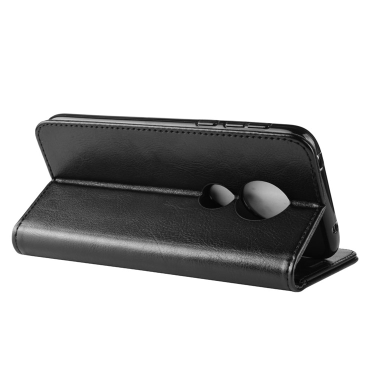 Crazy Horse PU Leather Wallet Cover for Motorola Moto G7 Play (EU Version) - Black-7
