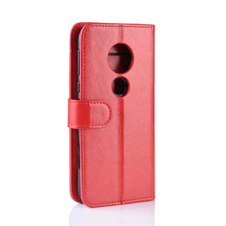 Crazy Horse PU Leather Wallet Cover for Motorola Moto G7 Play (EU Version) - Red-8