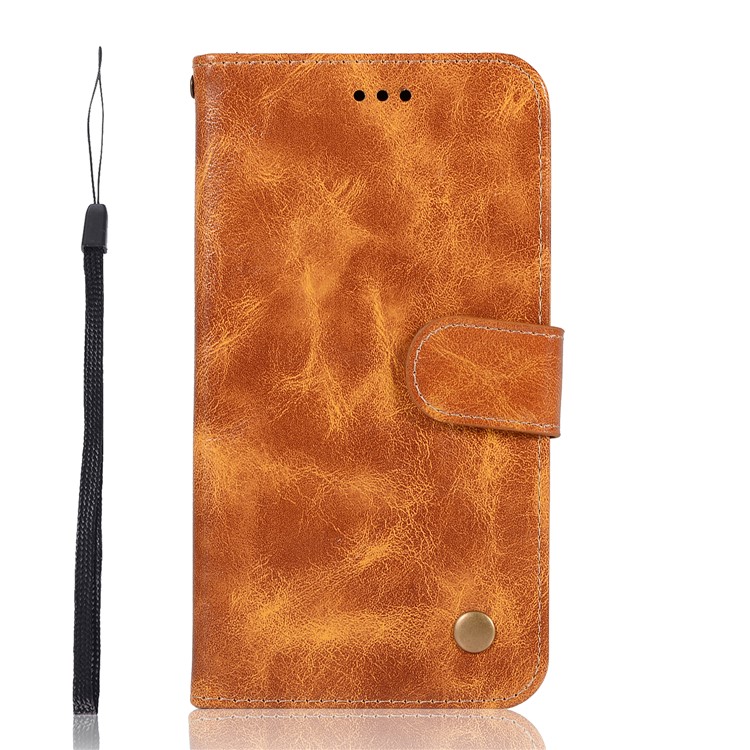 Premium Vintage Leather Wallet Case for Motorola Moto G7 Power (US Version) / G7 Power (EU Version) - Brown-3