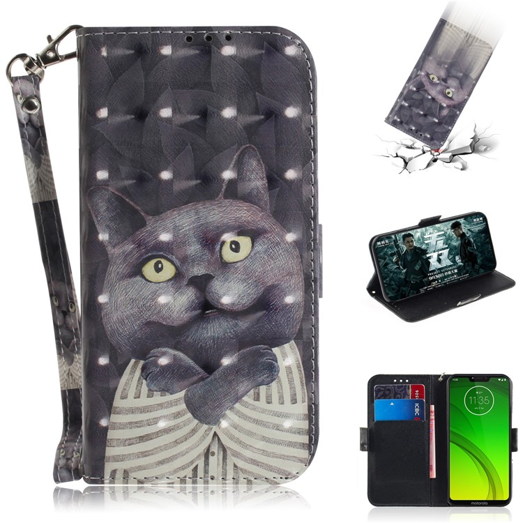 Pattern Printing Light Spot Decor Magnetic Leather Stand Case for Motorola Moto G7 Power - Cartoon Pattern-1