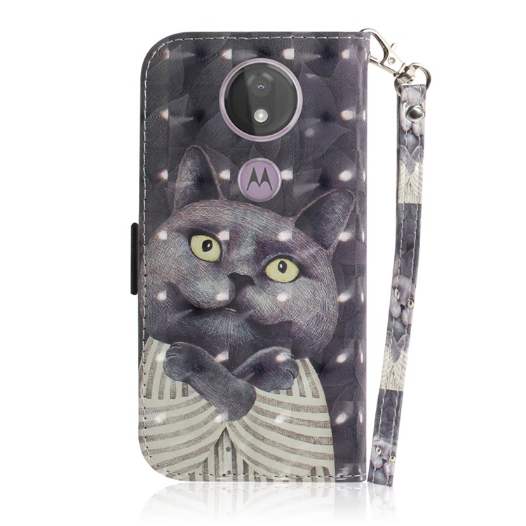 Pattern Printing Light Spot Decor Magnetic Leather Stand Case for Motorola Moto G7 Power - Cartoon Pattern-3