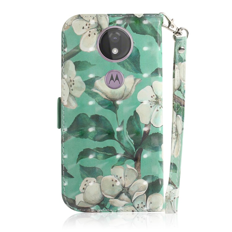 Pattern Printing Light Spot Decor Magnetic Leather Stand Case for Motorola Moto G7 Power - Beautiful Flowers-3