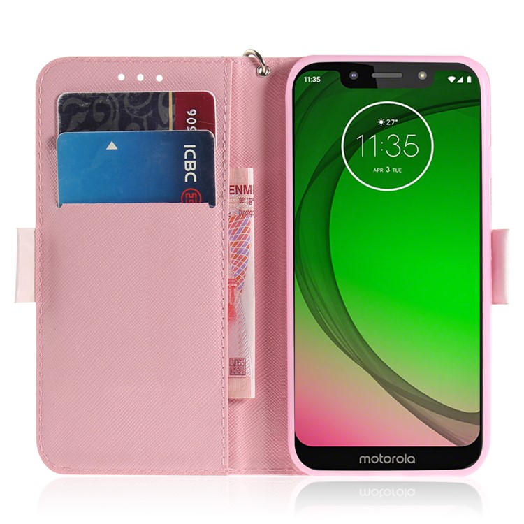 Pattern Printing Light Spot Decor Leather Wallet Case for Motorola Moto G7 Play - Mouse Pattern-7