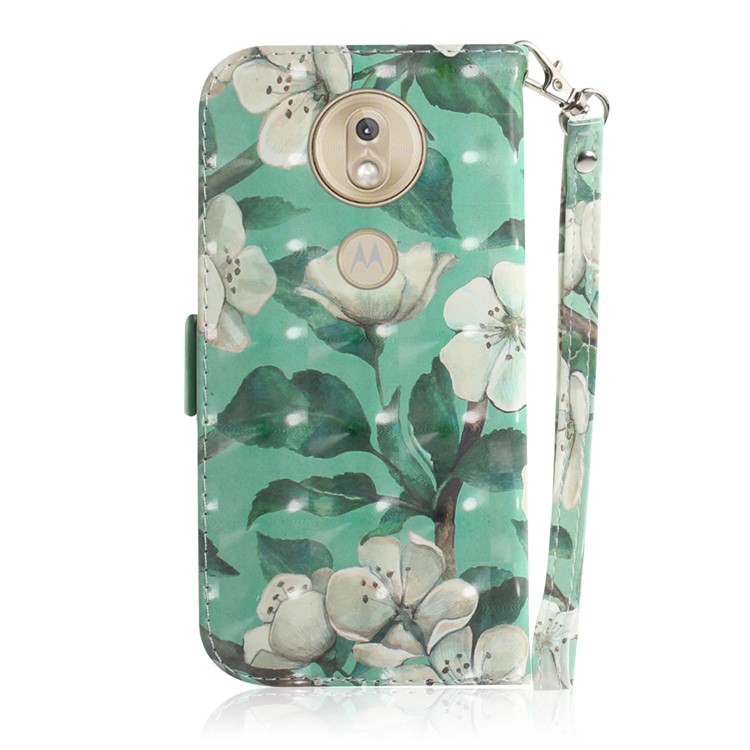 Pattern Printing Light Spot Decor Leather Wallet Case for Motorola Moto G7 Play - Beautiful Flowers-3