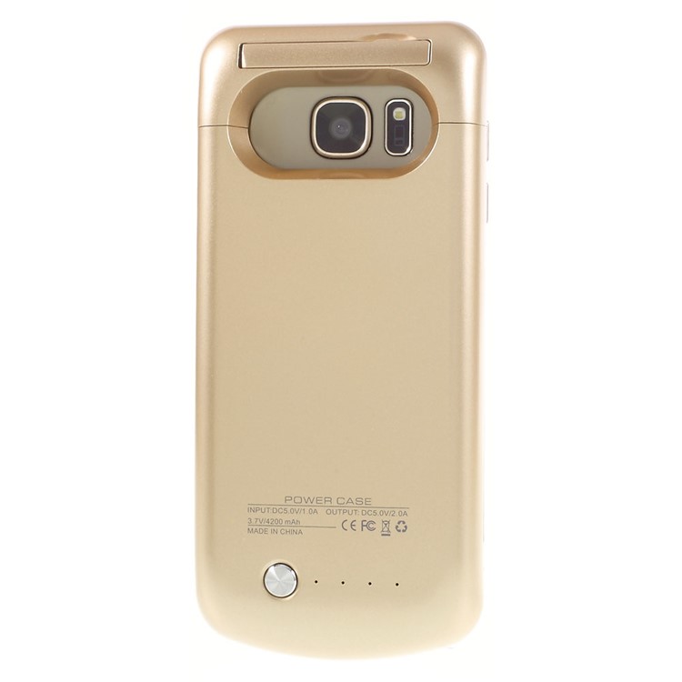 4200mAh External Battery Charger Case for Samsung Galaxy S7 G930 with Kickstand - Gold-2