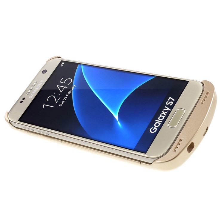 4200mAh External Battery Charger Case for Samsung Galaxy S7 G930 with Kickstand - Gold-4