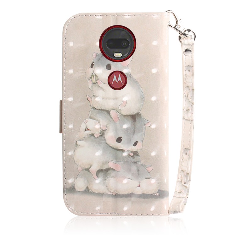 Pattern Printing Light Spot Decor Leather Wallet Case for Motorola Moto G7 / G7 Plus - Mouse Pattern-3