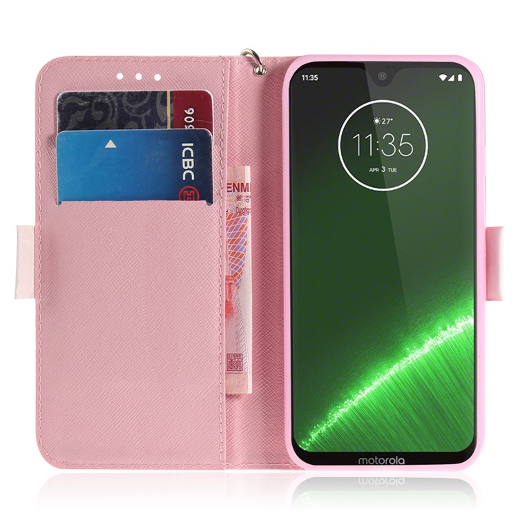 Impresión de Patrones Decoración de Puntos Ligeros Case de Billetera de Cuero Para Motorola Moto G7 / G7 Plus - Patrón de Ratón-7