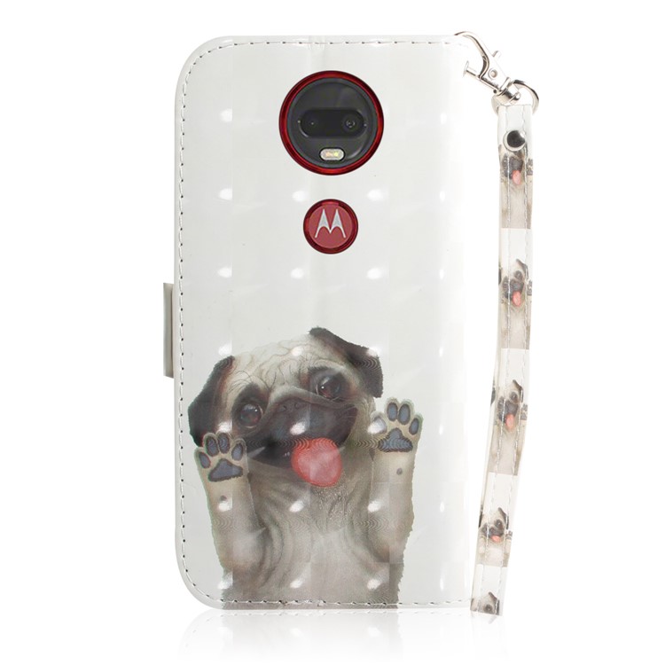 Pattern Printing Light Spot Decor Leather Wallet Case for Motorola Moto G7 / G7 Plus - Dog-3