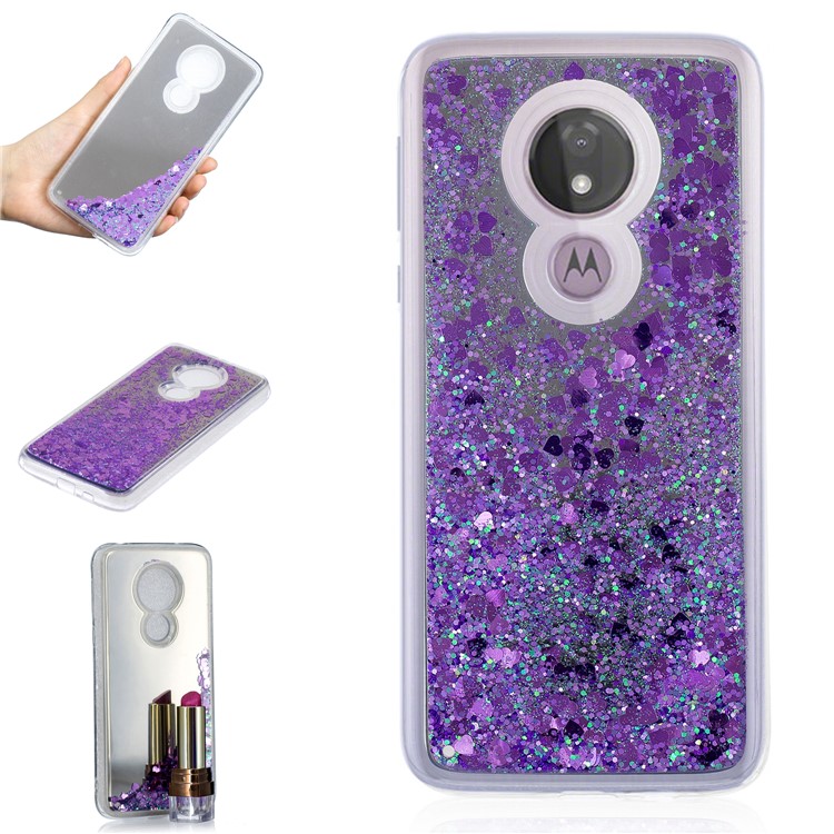 Quicksand Mirror Surface TPU Back Cover for Motorola Moto G7 Power (US Version)/(EU Version) - Purple-1