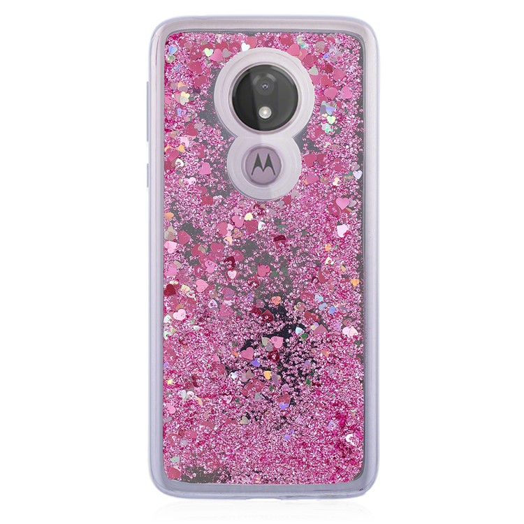 Cubierta Posterior De TPU De Superficie De Arenas Movedizas Para Motorola Moto G7 (versión Us) / (versión Eu) - Rosado-2
