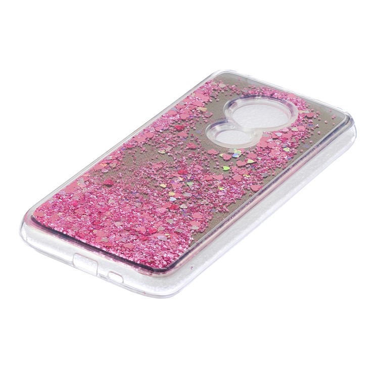 Cubierta Posterior De TPU De Superficie De Arenas Movedizas Para Motorola Moto G7 (versión Us) / (versión Eu) - Rosado-3