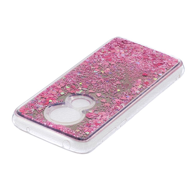Cubierta Posterior De TPU De Superficie De Arenas Movedizas Para Motorola Moto G7 (versión Us) / (versión Eu) - Rosado-4