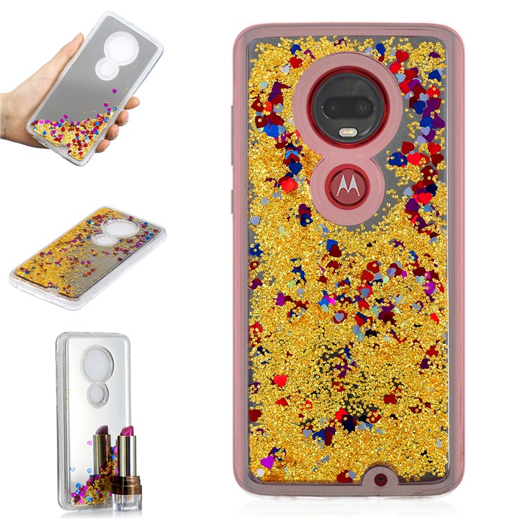 Quicksand Mirror Surface TPU Cell Phone Case for Motorola Moto G7/G7 Plus - Gold-1