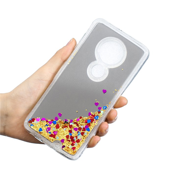 Quicksand Mirror Surface TPU Cell Phone Case for Motorola Moto G7/G7 Plus - Gold-5