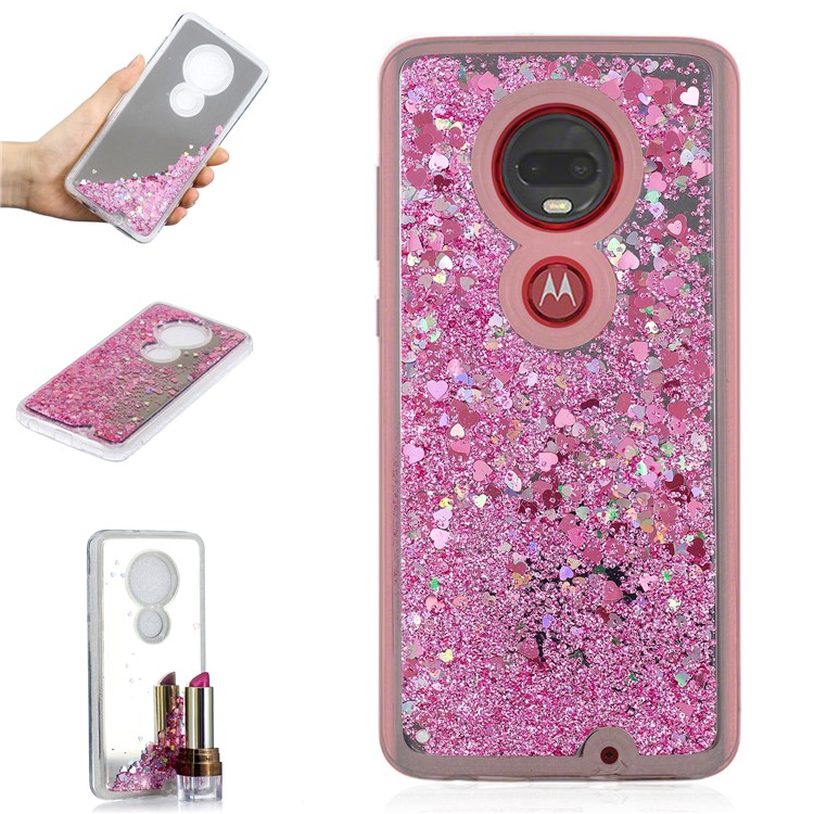 Quicksand Mirror Surface TPU Cell Phone Case for Motorola Moto G7/G7 Plus - Pink-1
